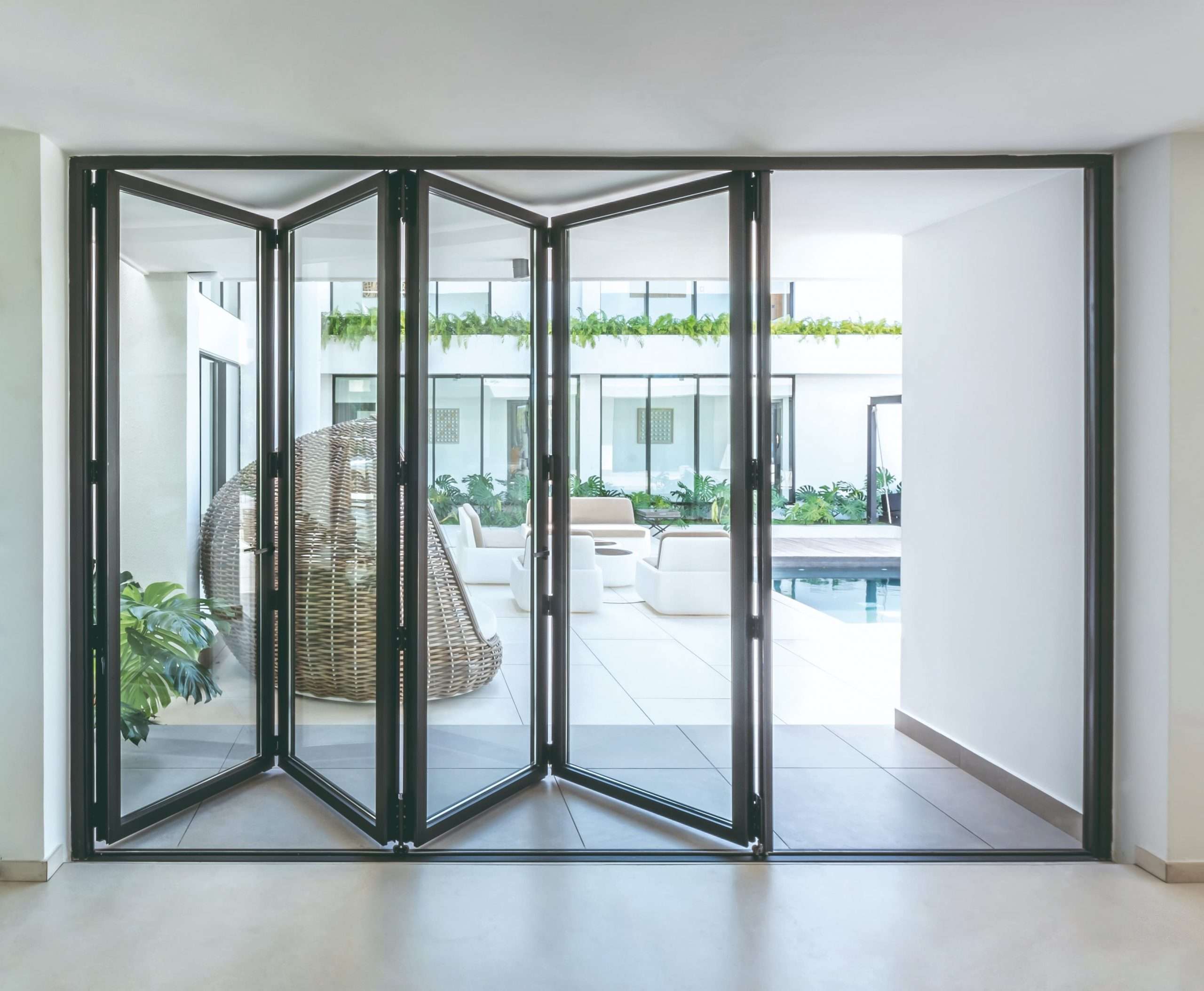 Enhance your space with high-performance aluminium bifold doors, designed for maximum flexibility and style.
