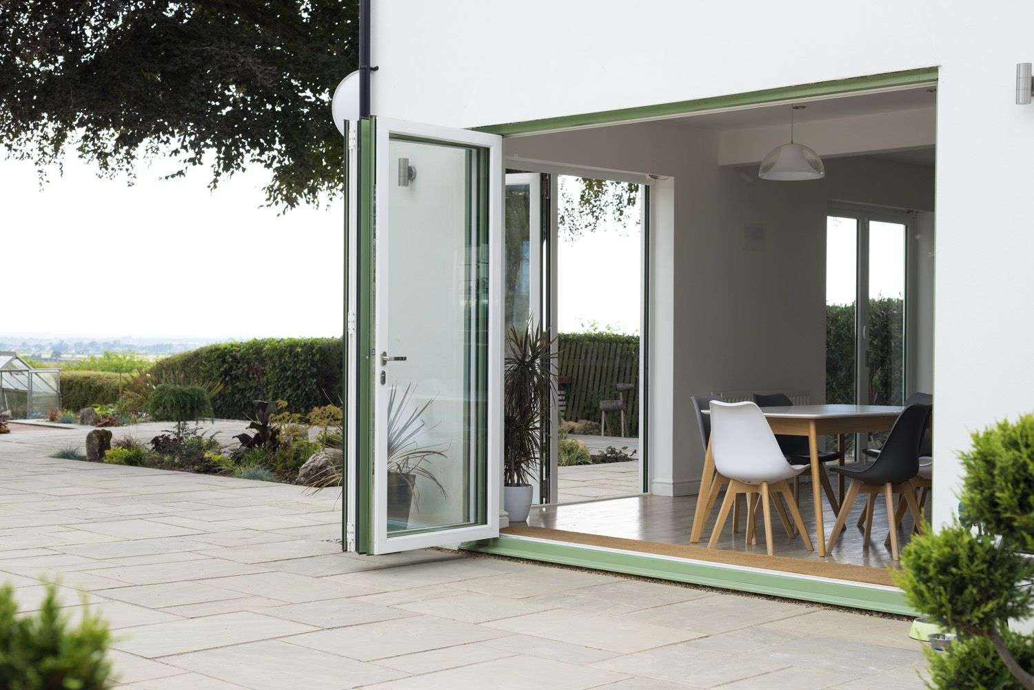 Enhance your villa with custom dual-color aluminum doors, designed for sophistication & durability.