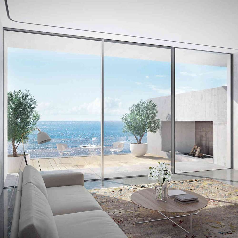 Frameless bi-fold doors installed in a luxury villa