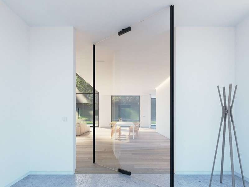 Enhance your interiors with a wooden and glass pivot door, blending elegance and strength for a premium finish.