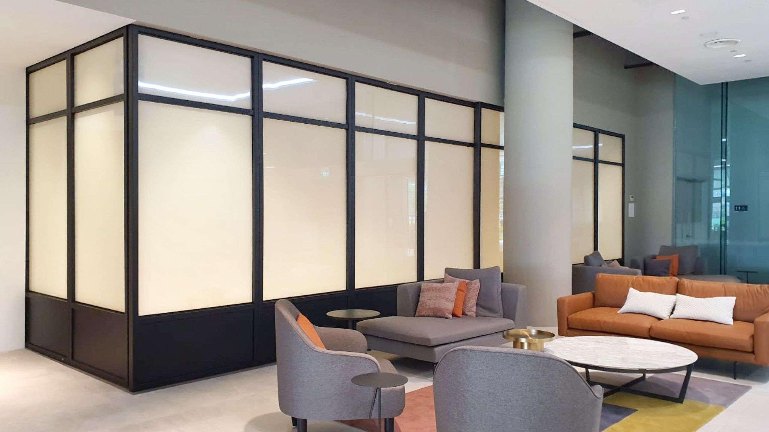 Instantly switch between transparent and frosted with smart switchable glass partitions, ideal for modern offices and homes.