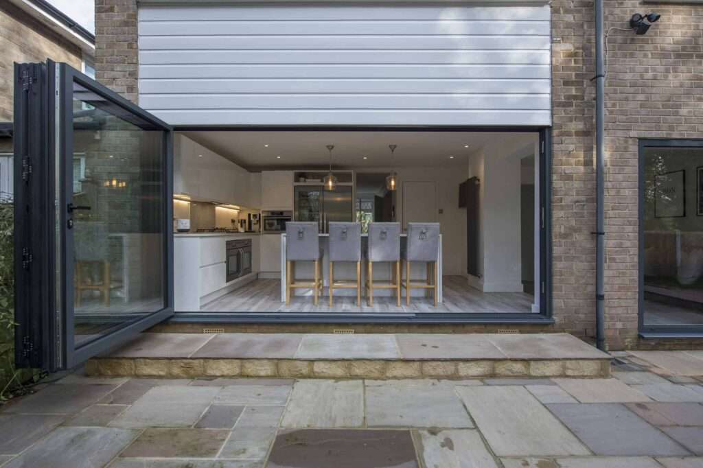 Ultra slim bi-fold doors in a high-rise office space