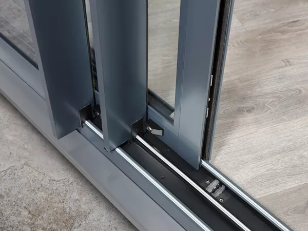 High-quality glass sliding door fittings ensuring smooth and secure operation.