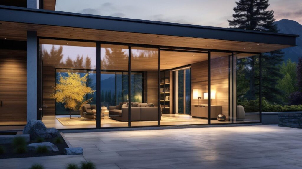Modern sliding glass door installed in a contemporary Dubai home.