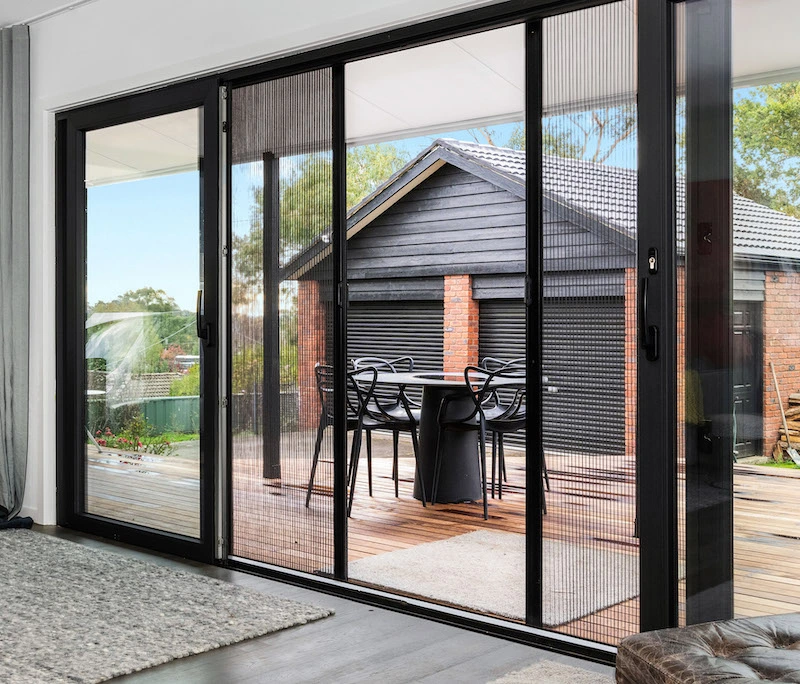 Different types of sliding glass doors, including frameless, aluminum-framed, and double-glazed options.