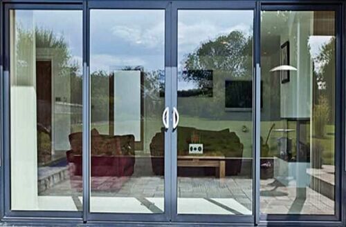 A sleek sliding pocket door seamlessly blending into a modern interior.