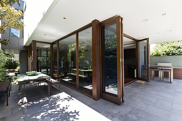 A compact folding door solution in a modern apartment.