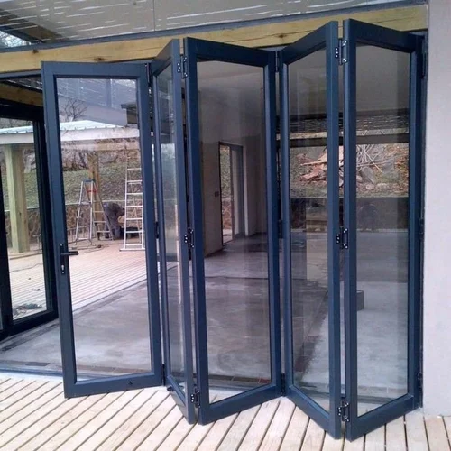 A sleek fold and slide door installed in a high-end Dubai office.