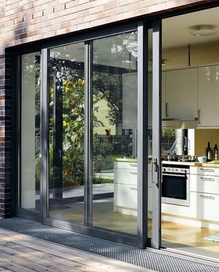 black-framed-aluminium-and-glass-sliding-door-installed-for-patio