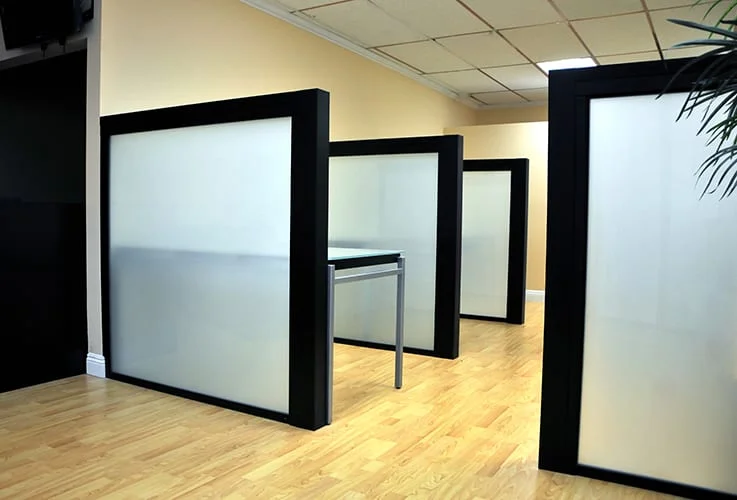 Maximize your office space with sliding partition doors that offer easy space division and privacy.
