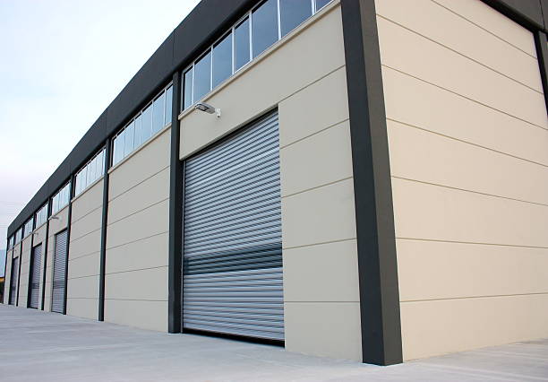 Roll door in a warehouse in Dubai, providing security and space-saving functionality.