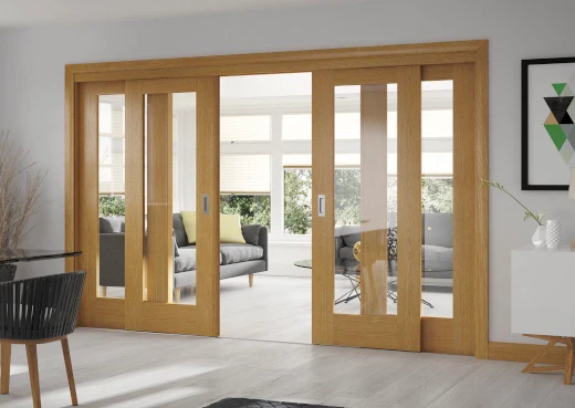 Create adaptable spaces with folding partition doors that provide a flexible layout for conference rooms.