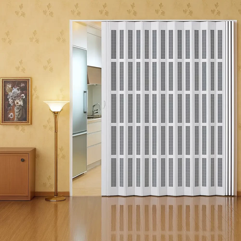 PVC door folding system with track