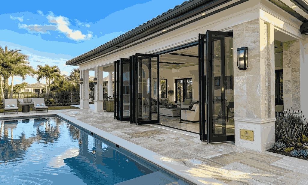 Bifold door fully open showing 90% aperture Dubai