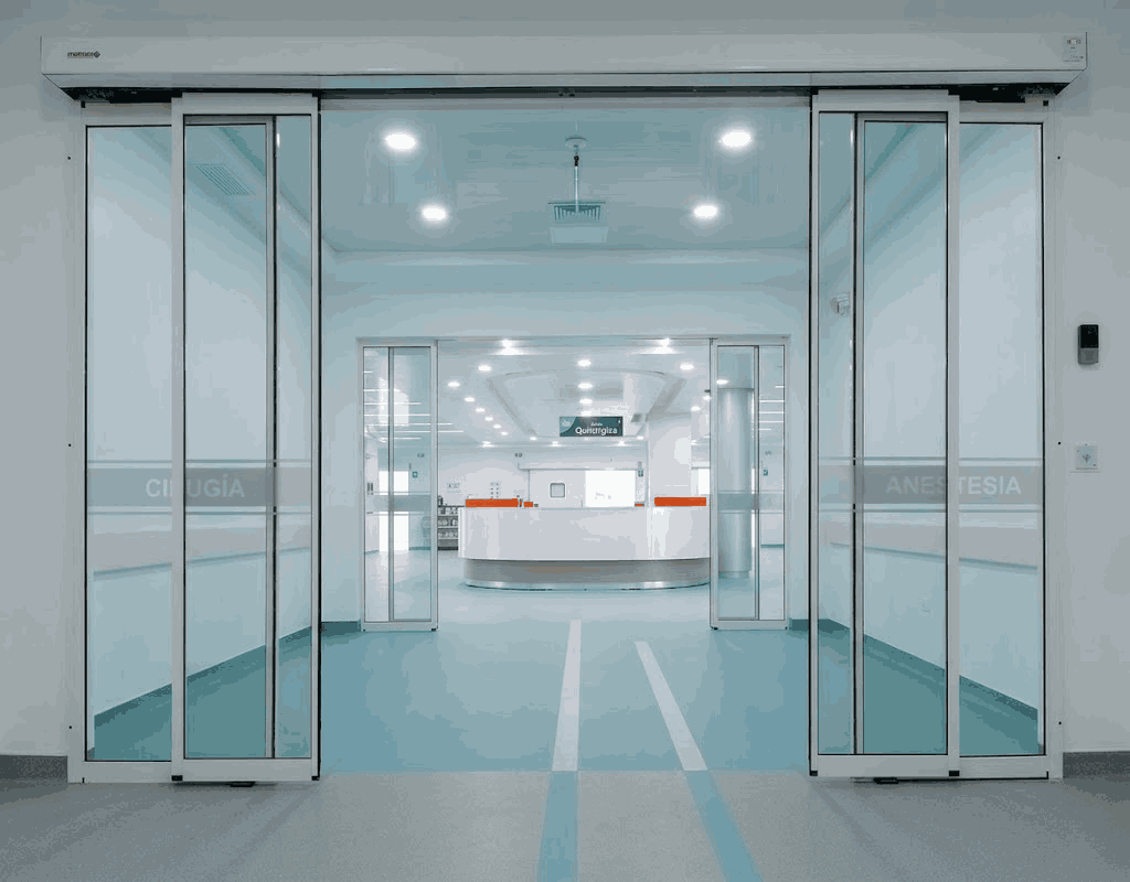 Healthcare hermetic automatic door for hospital operating room Dubai medical facility