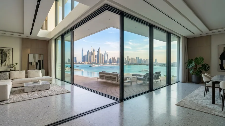 Comparison of different sliding door system types showing standard lift and slide pocket and parallel systems with technical diagrams