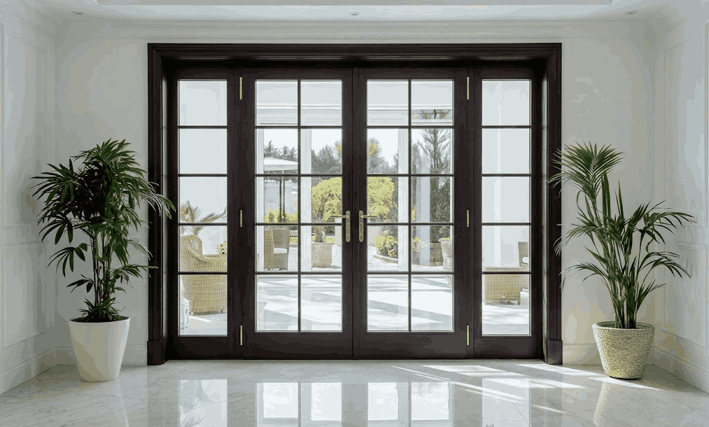 UPVC vinyl door material white finish budget option for Dubai apartments