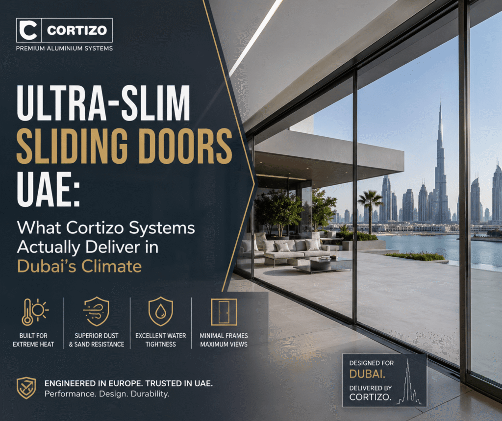Ultra-Slim Sliding Doors UAE: What Cortizo Systems Actually Deliver in Dubai's Climate
